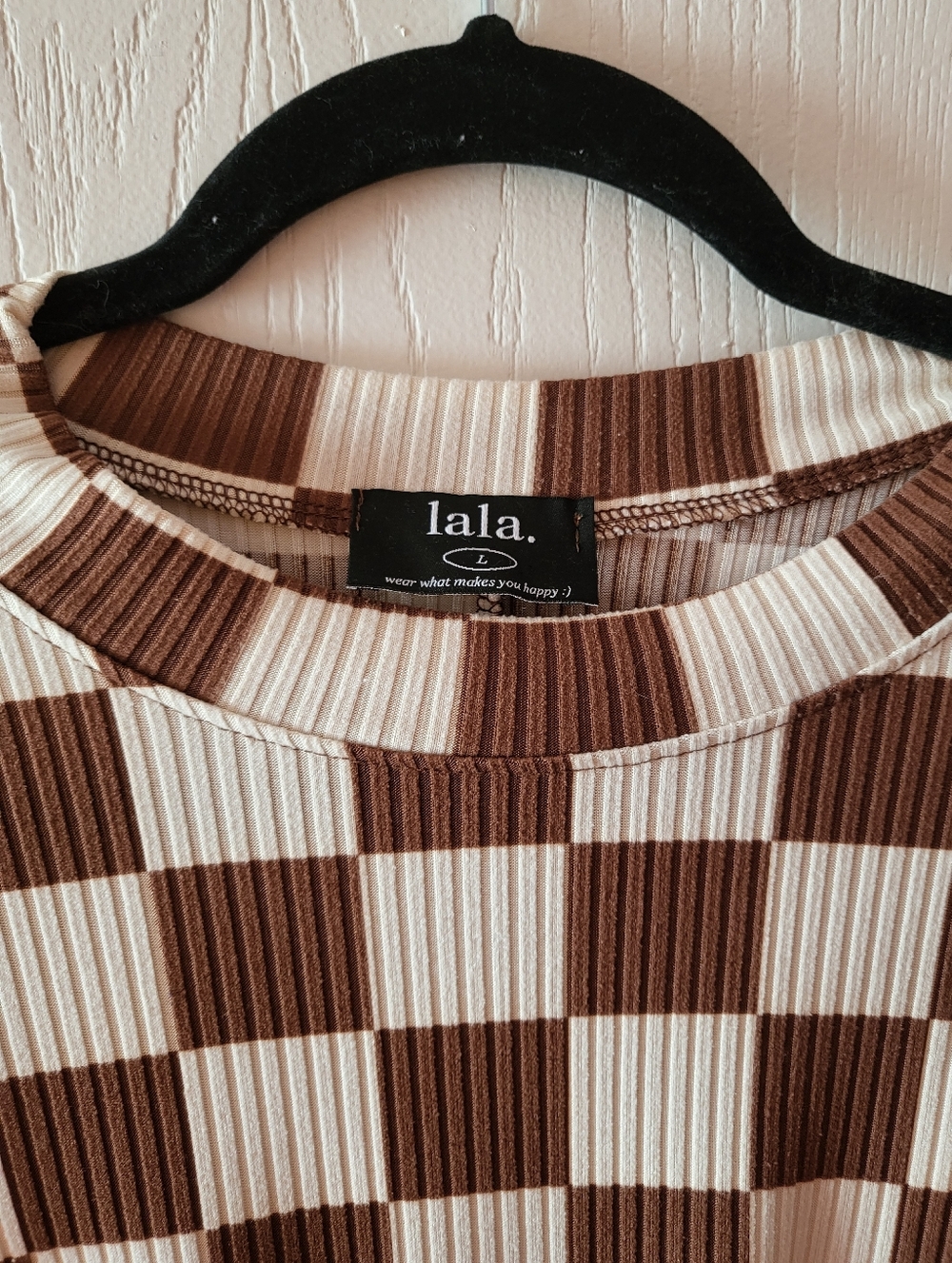 Dressed In LALA Lex Ribbed Playsuit In Mocha - Picture 2 of 3
